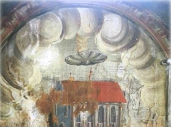 OZN pictat pe peretii unui monument de secol XIII din Cetatea Medievala a Sighisoarei
